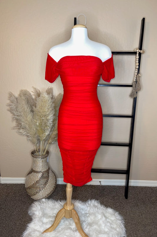 Ruby Red Midi Dress